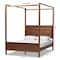 Baxton Studio Veronica Walnut Brown Finished Wood Queen Size Platform Canopy Bed 165-10718 - alternate 4